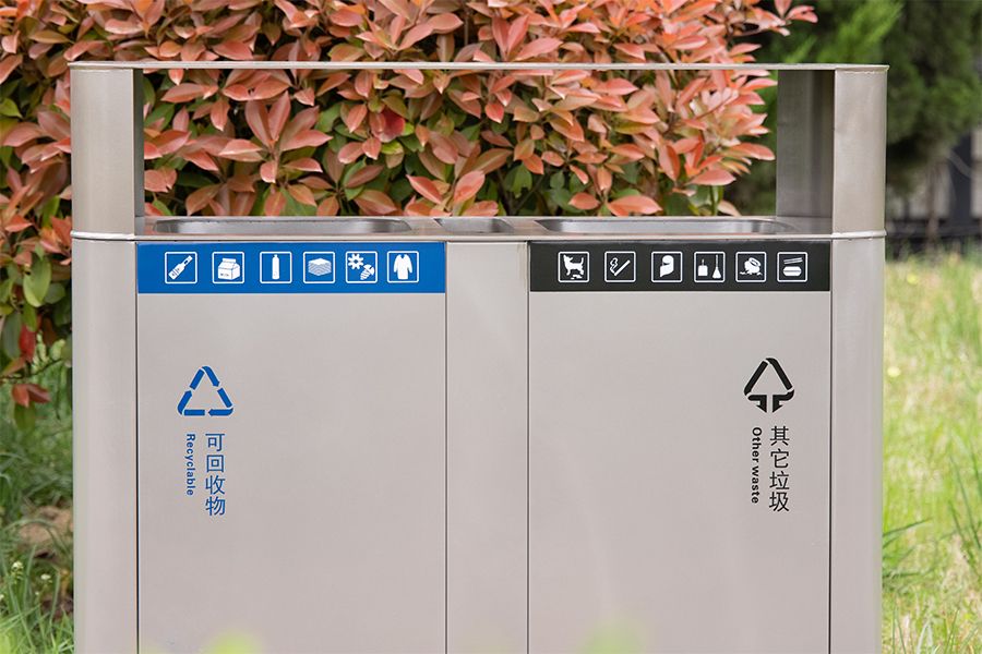 不銹鋼垃圾桶,分類垃圾箱,戶外垃圾筒,商務區分類果皮箱